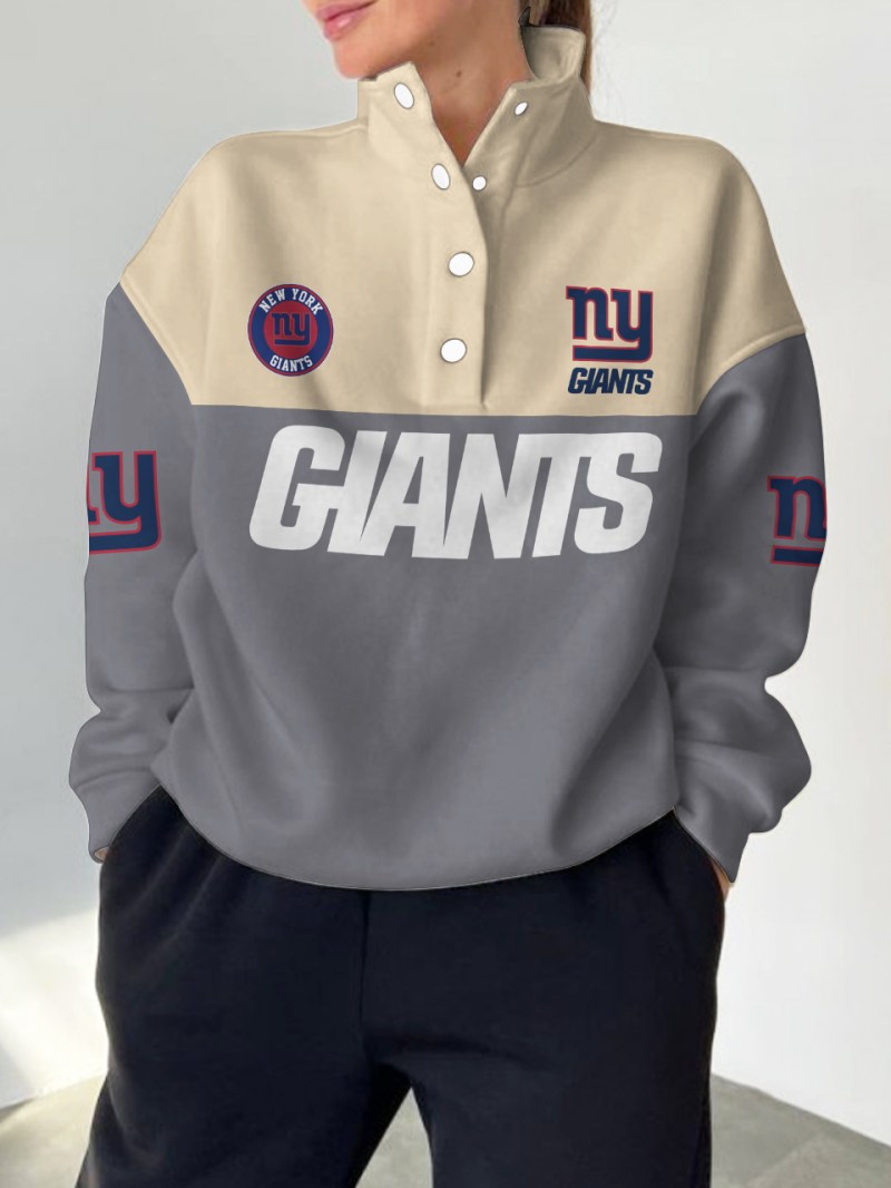 New York Giants Casual Colorful Stand Collar Sweatshirt