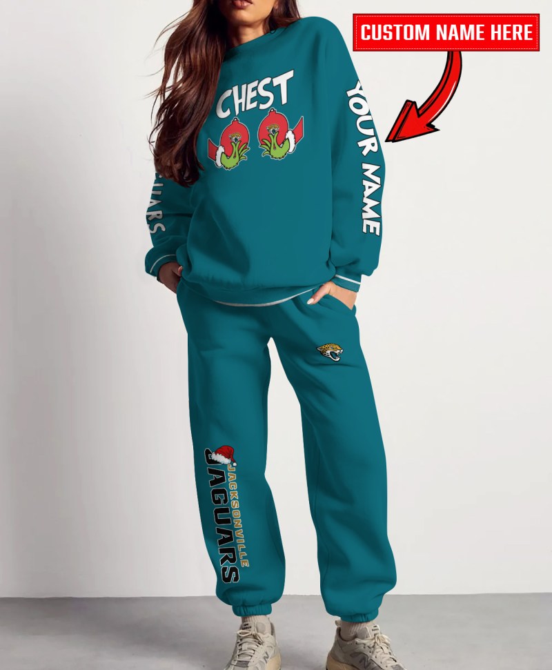 Jacksonville Jaguars Chest - Nuts Combo Sweatshirt And Sweatpants Christmas Collection AZCASP000152TeamColor 1 Jacksonville Jaguars Sweatshirt and Sweatpants Christmas Collection