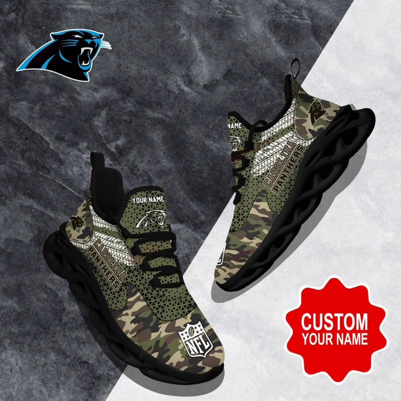 Carolina Panthers Personalized Yezy Running Sneakers
