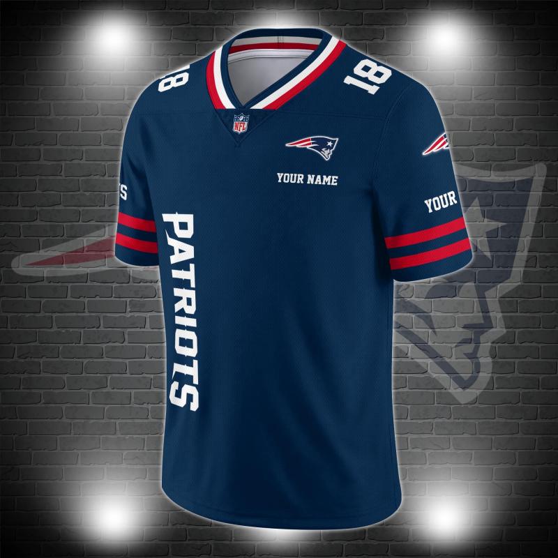 New England Patriots Personalized V-neck Football Jersey Image 2