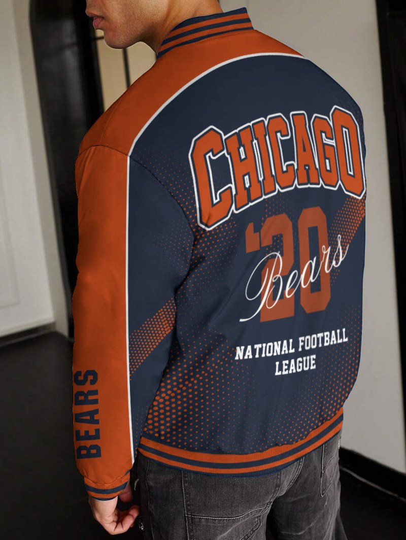 Chicago Bears Varsity Jacket Back View