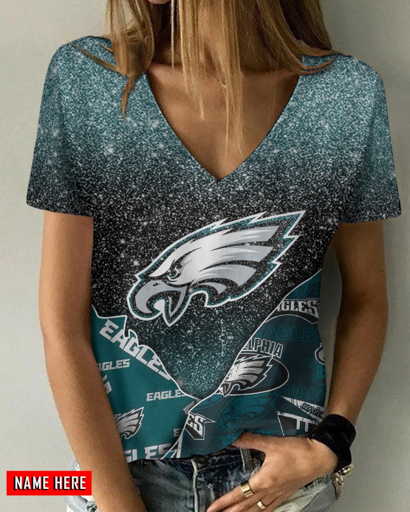 Philadelphia Eagles V-neck Women's T-shirt - Image 1
