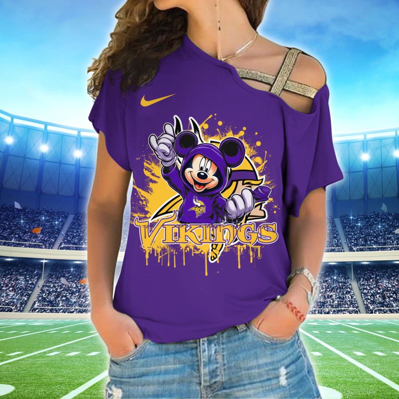 Minnesota Vikings One Shoulder Shirt Side View