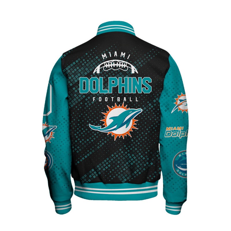 Miami Dolphins Varsity Jacket Detail View