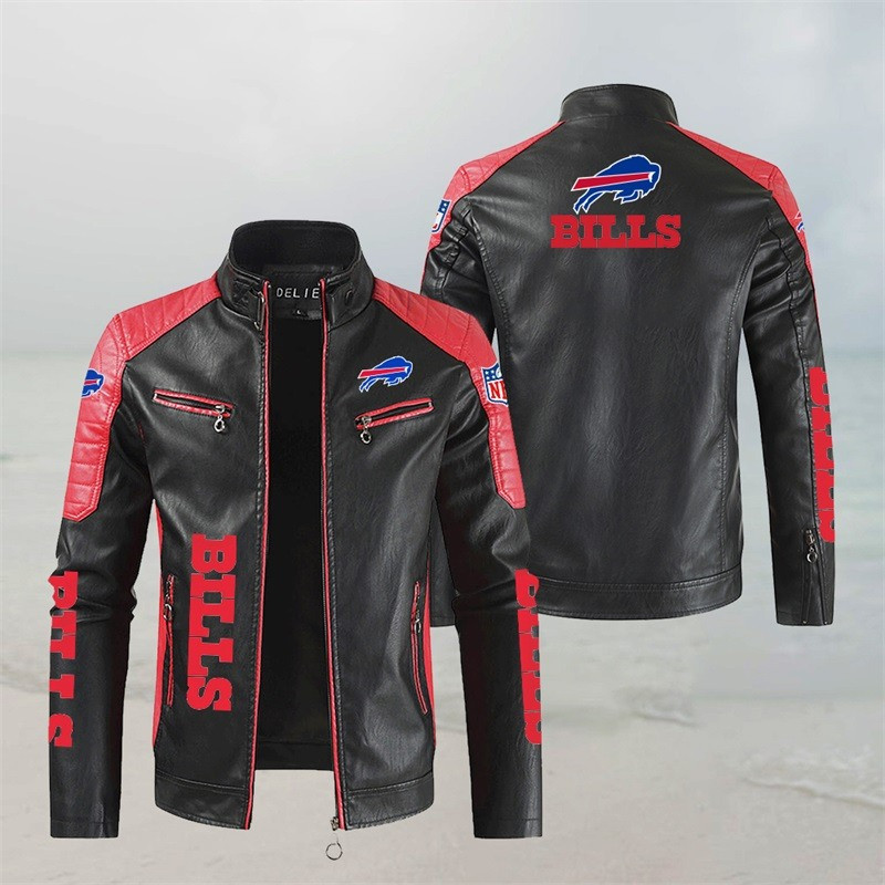 Buffalo Bills Leather Jacket Back View