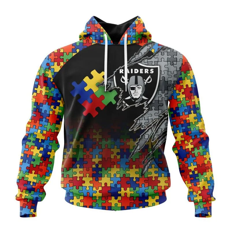 Las Vegas Raiders Special Autism Awareness Design Hoodie