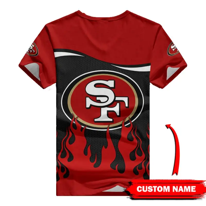 San Francisco 49ers Personalized V-neck T-shirt