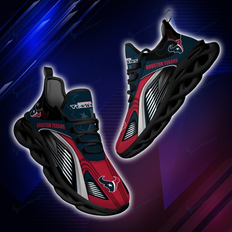 Houston Texans Yezy Running Sneakers Close Up