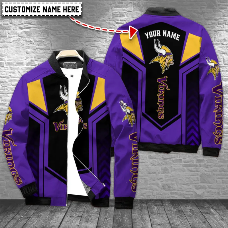 Minnesota Vikings Personalized Bomber Jacket