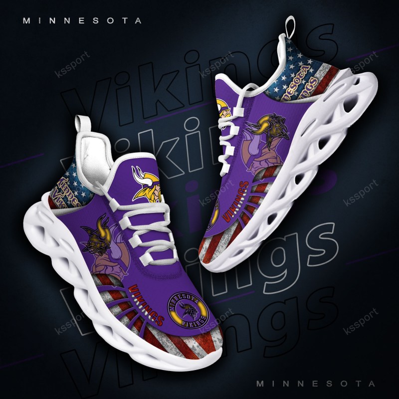 Minnesota Vikings Yezy Running Sneakers Front View