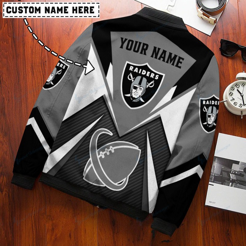 Las Vegas Raiders Personalized Bomber Jacket Side