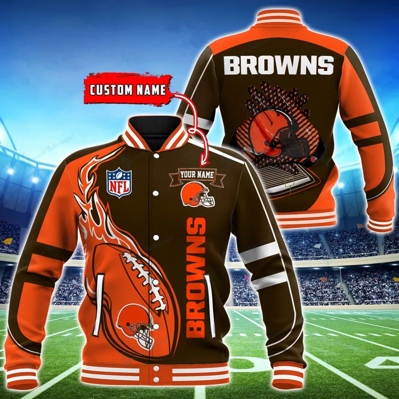 Cleveland Browns Personalized Baseball Jacket