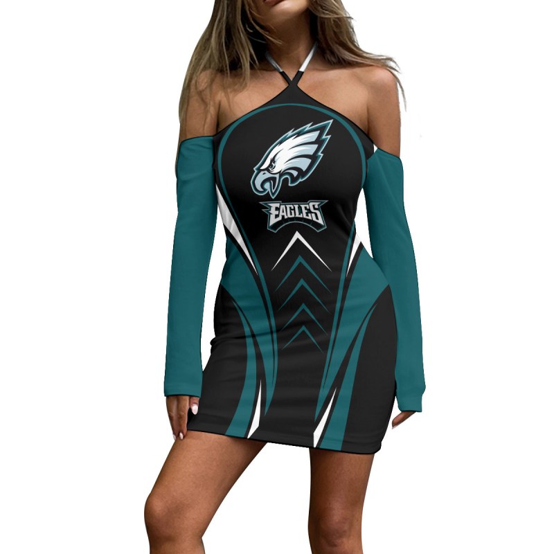 Philadelphia Eagles Halter Lace-up Dress