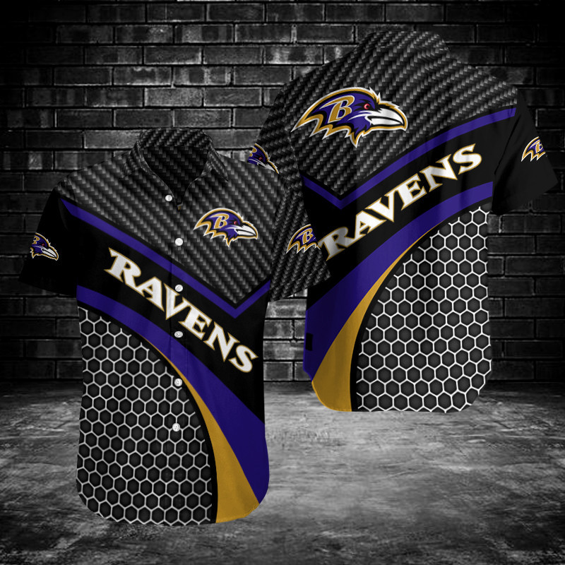 Sizing Chart for Baltimore Ravens Button Shirt BG115