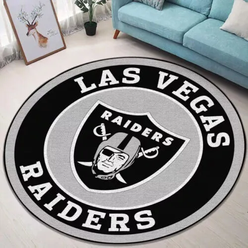 Las Vegas Raiders Round Rug
