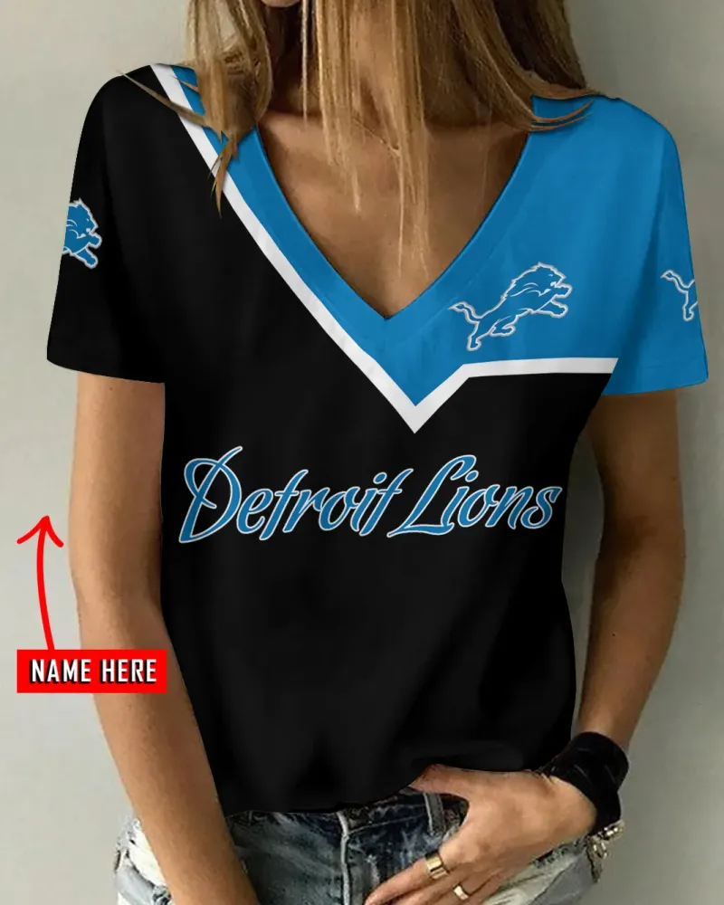 Detroit Lions V Neck T-Shirt