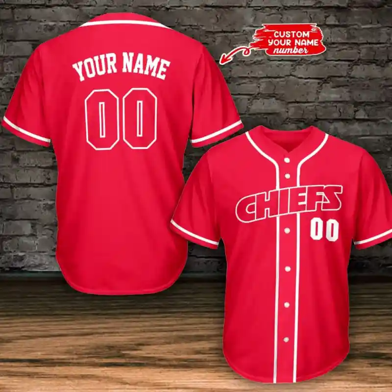 Kansas City Chiefs Red Baseball Jersey