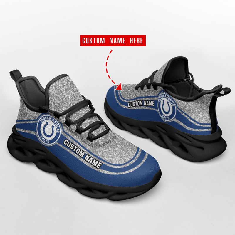 Indianapolis Colts Personalized Yezy Running Sneakers - Back View