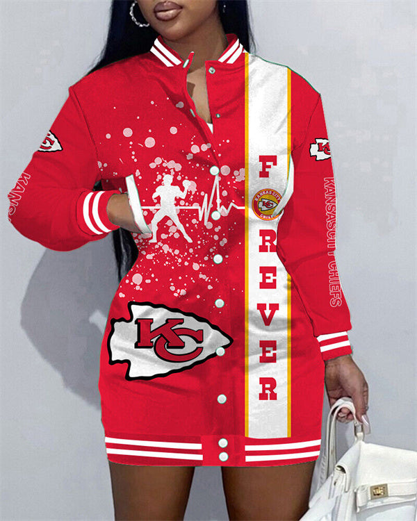 Kansas City Chiefs Women's Button Down Jacket Dress