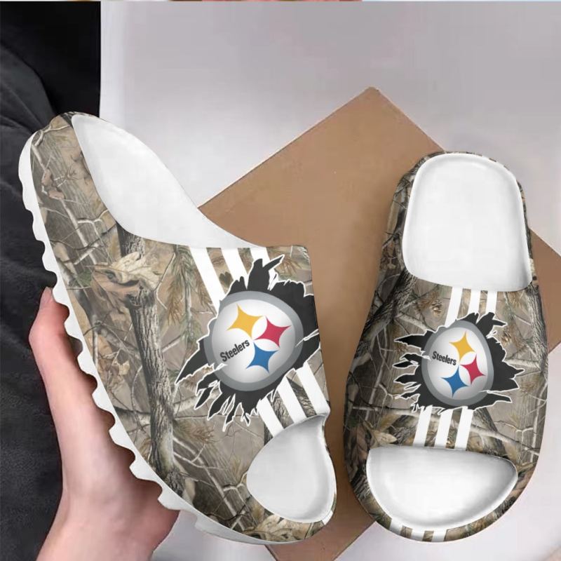 Pittsburgh Steelers Yeezy Slippers Back View