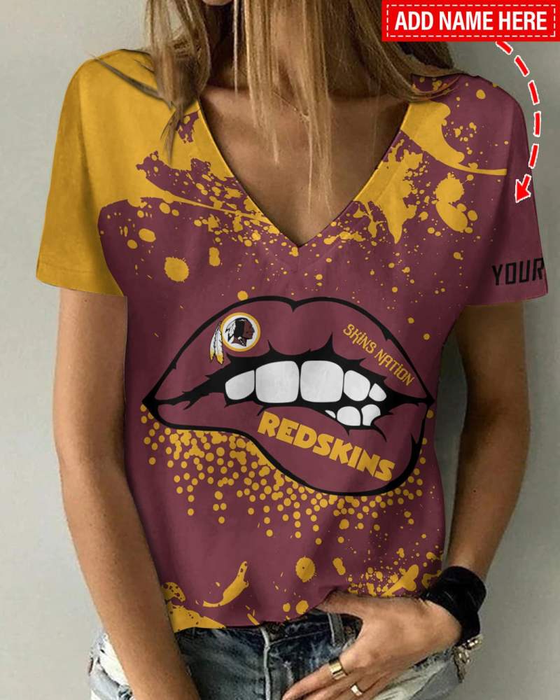 Washington Redskins Personalized Summer V-neck T-shirt