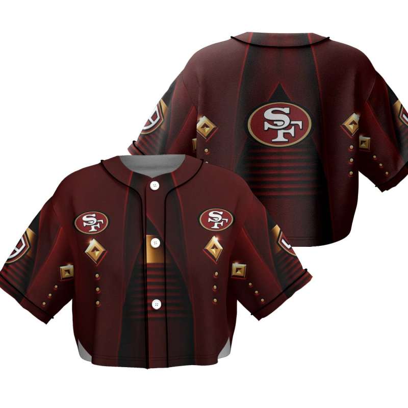 San Francisco 49ers Crop Top Baseball Jersey