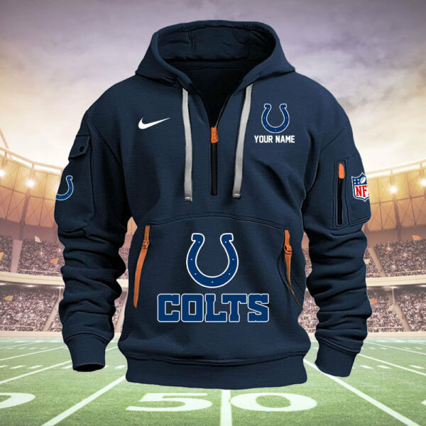 Indianapolis Colts Quarter Zip Hoodie Image 6