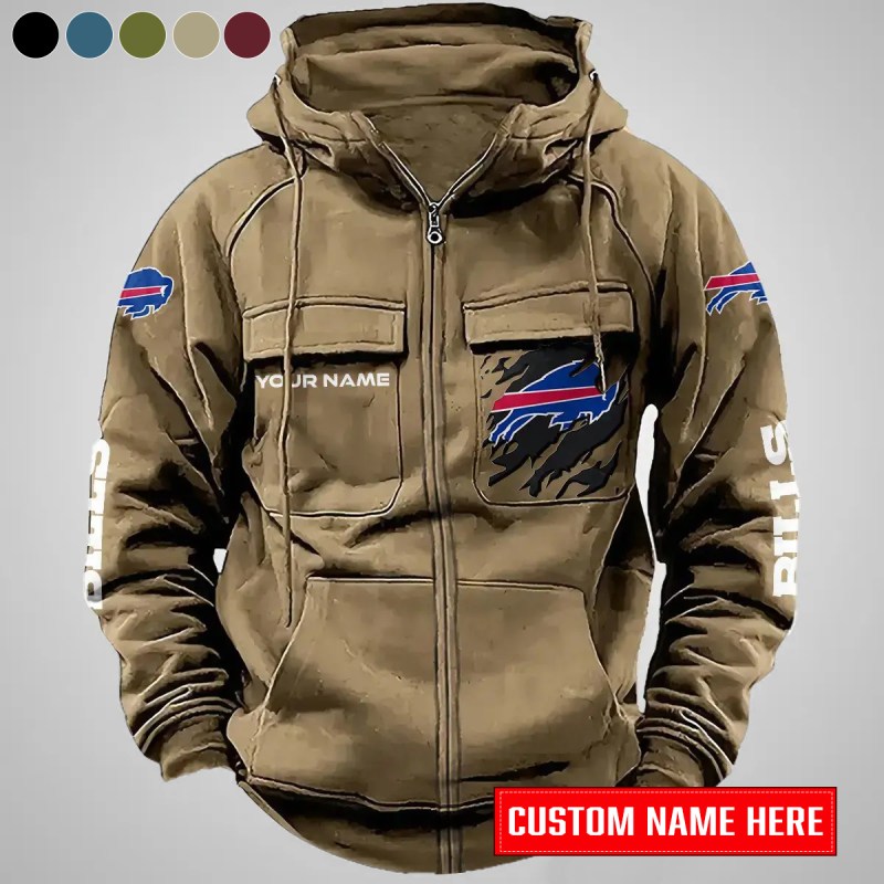 Buffalo Bills Khaki Hoodie