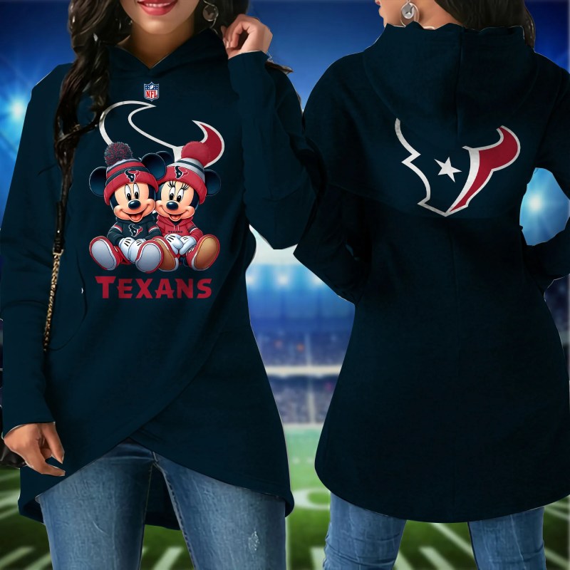 Houston Texans Women Irregular Hoodie