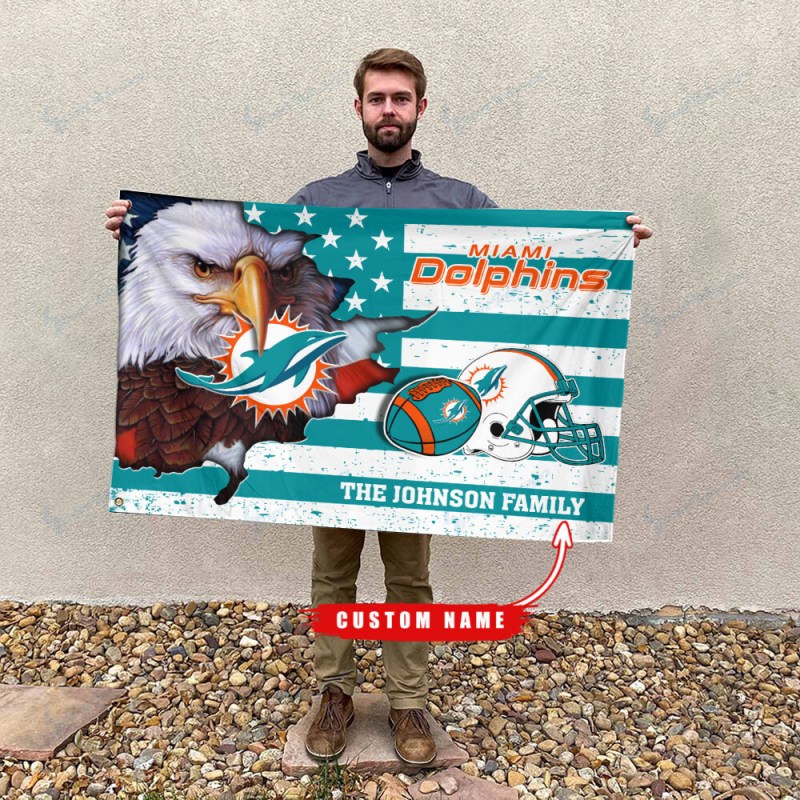 Miami Dolphins Flag Custom Name Display