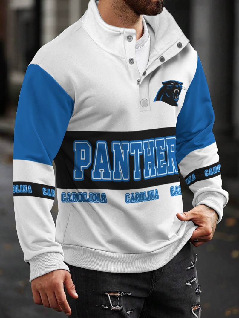 Carolina Panthers Casual Colorful Stand Collar Sweatshirt