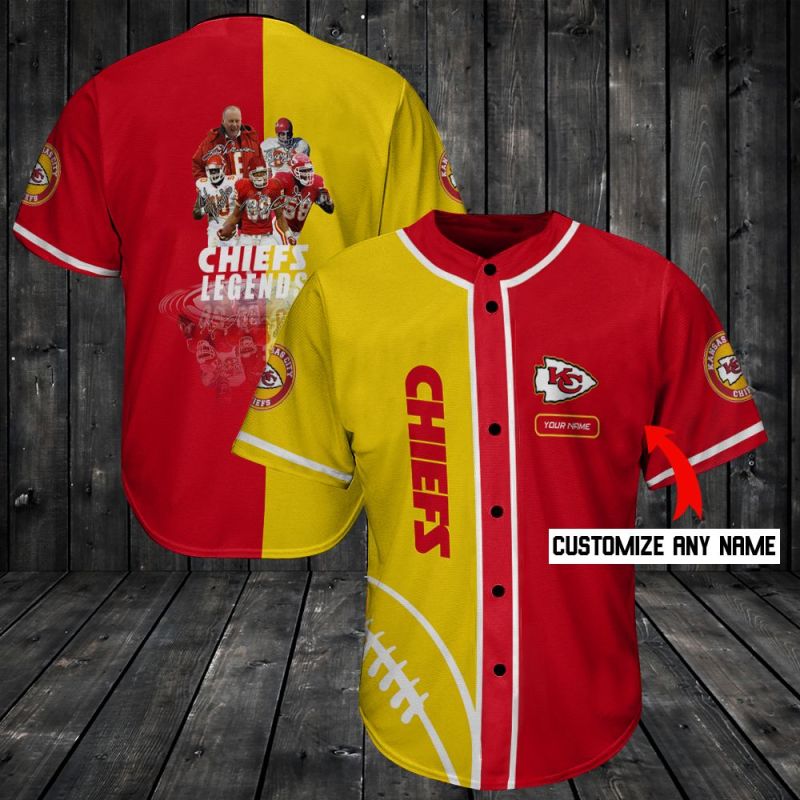 Kansas City Chiefs Personalized Baseball Jersey