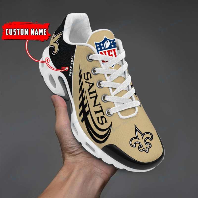 New Orleans Saints Personalized Plus T-N Youth Sneakers Side View