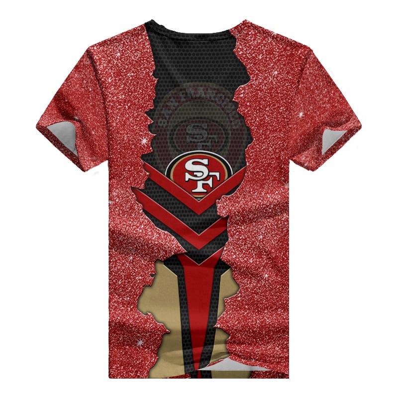 San Francisco 49ers Summer V-neck Women T-shirt