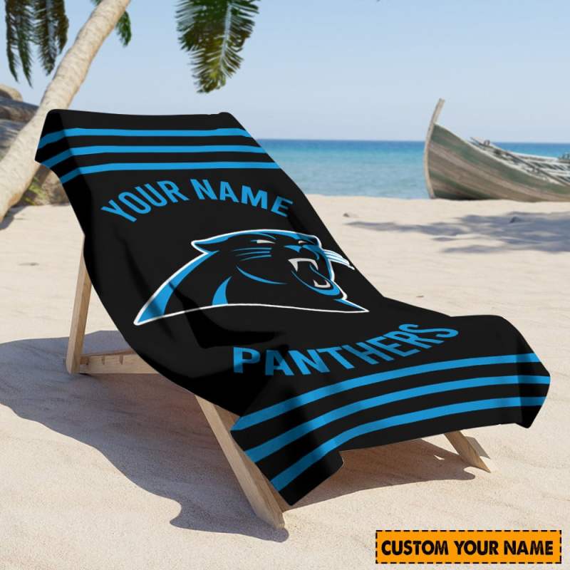 Carolina Panthers Personalized Beach Towel
