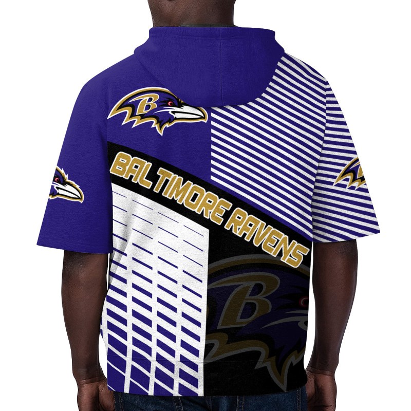 Baltimore Ravens Short Sleeve Hoodie - Back View