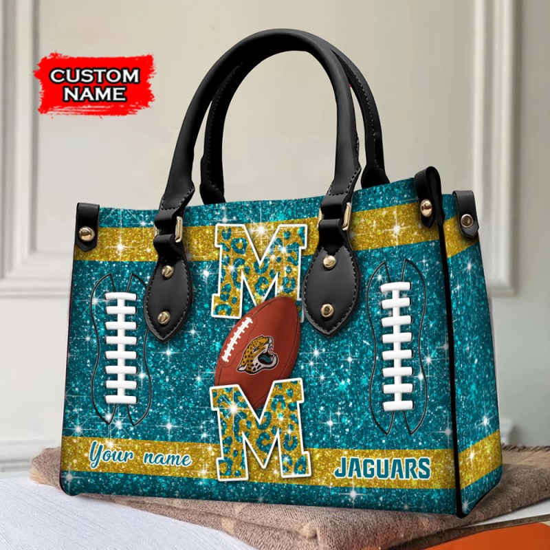 Jacksonville Jaguars Personalized Leather Hand Bag Image 2