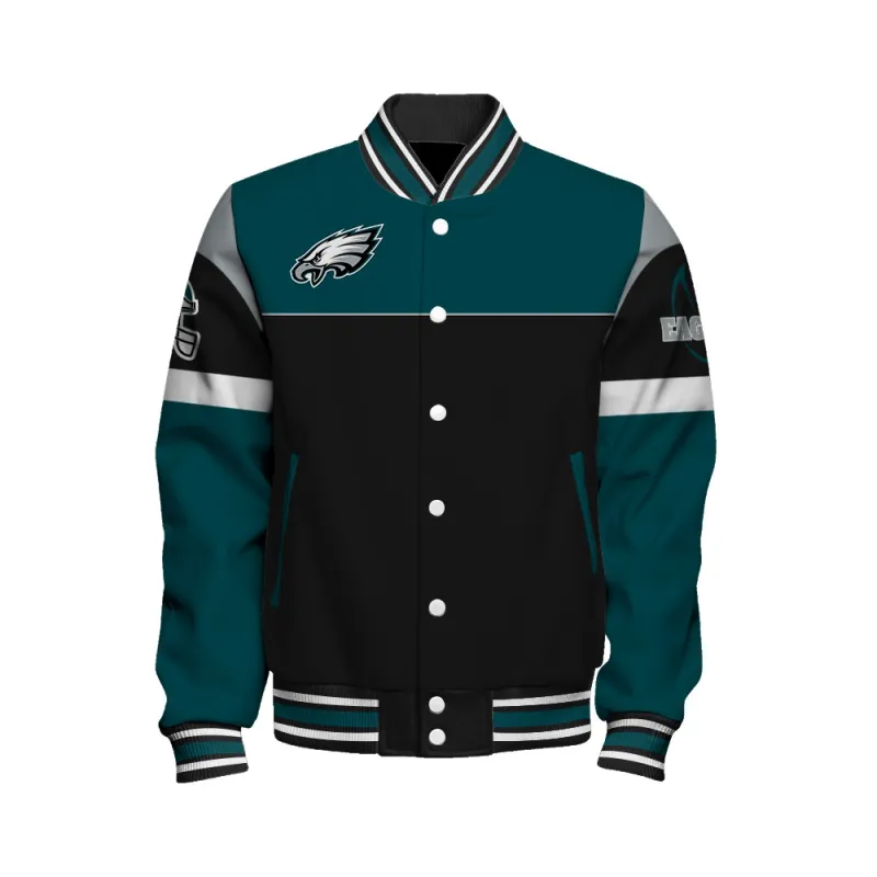 Philadelphia Eagles Unisex Varsity Jacket Detail