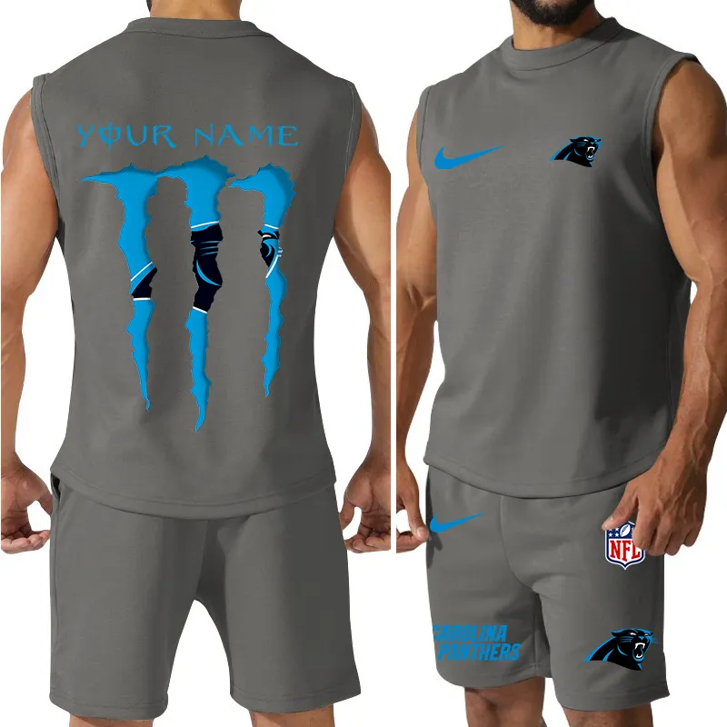 Carolina Panthers Colorful Combo Men Jersey Tank Top and Shorts 3