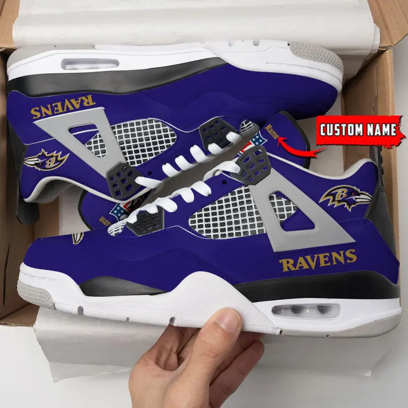Baltimore Ravens AJ4 Sneaker - Image 2