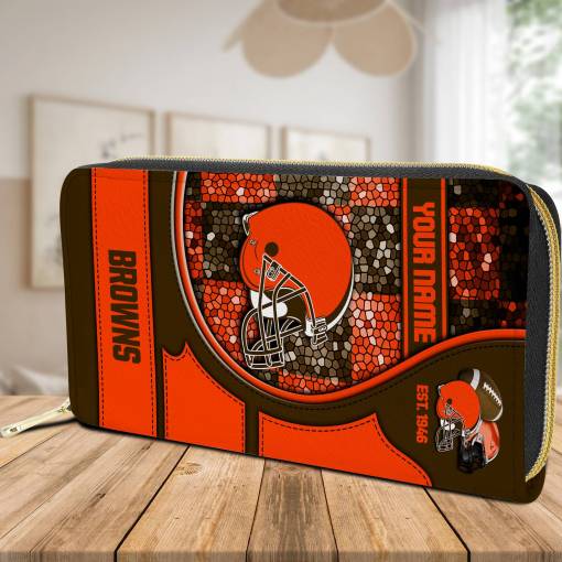 Cleveland Browns Women's Zip Around Wallet Side View