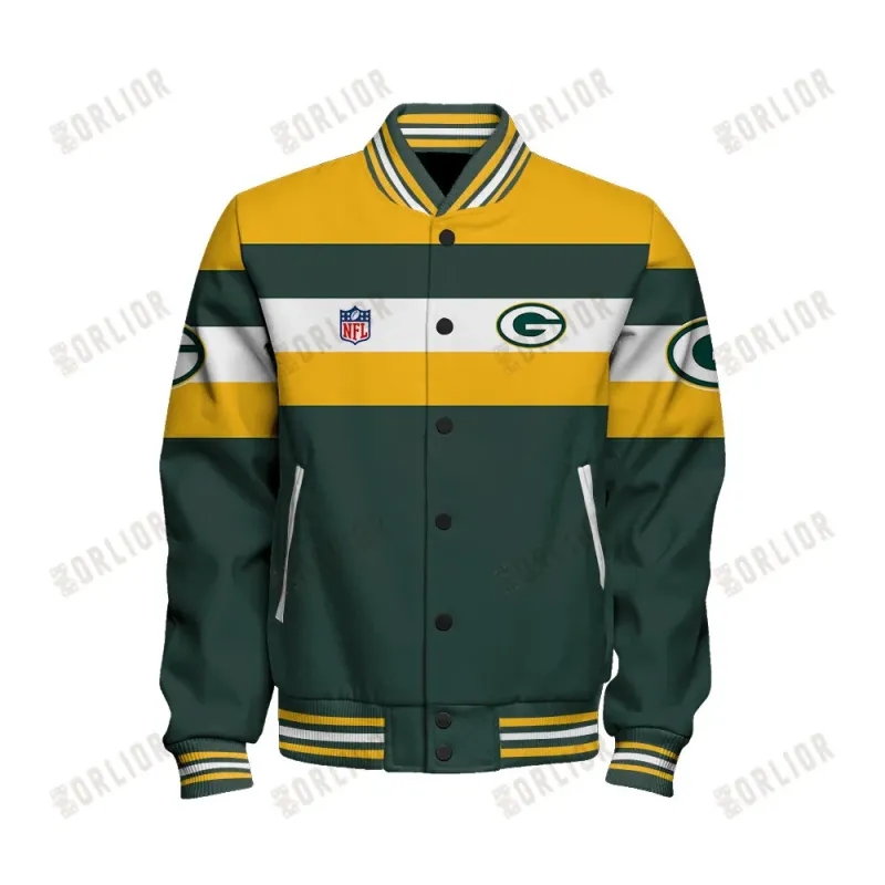 Green Bay Packers Varsity Jacket back view
