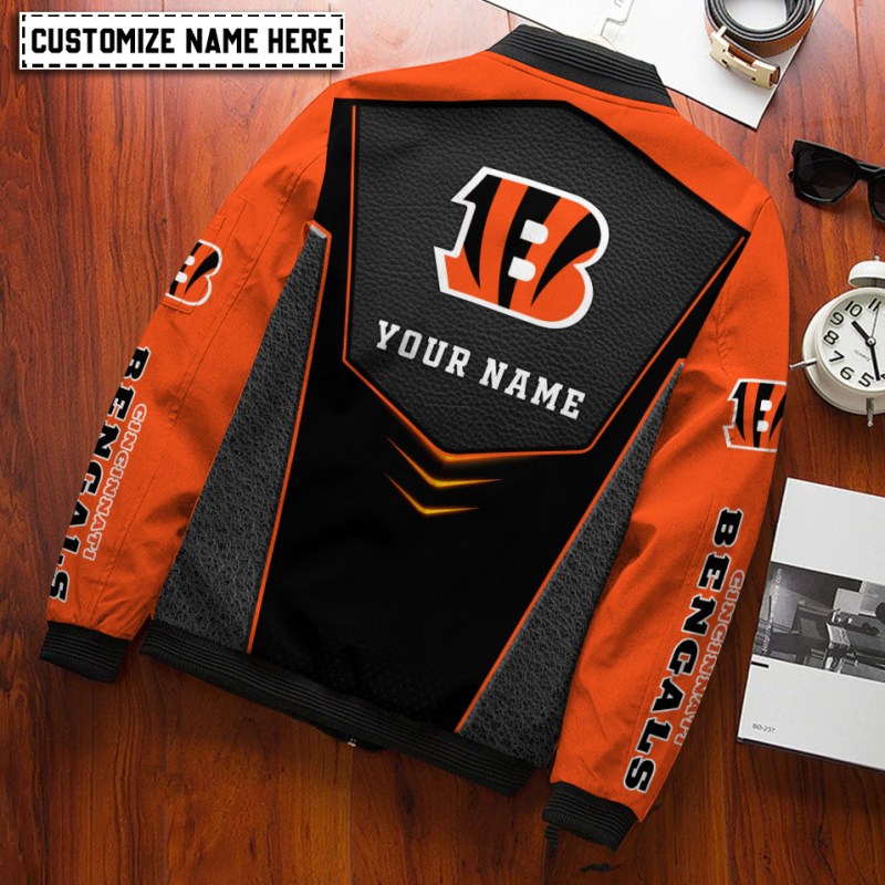 Cincinnati Bengals Personalized Bomber Jacket Detail