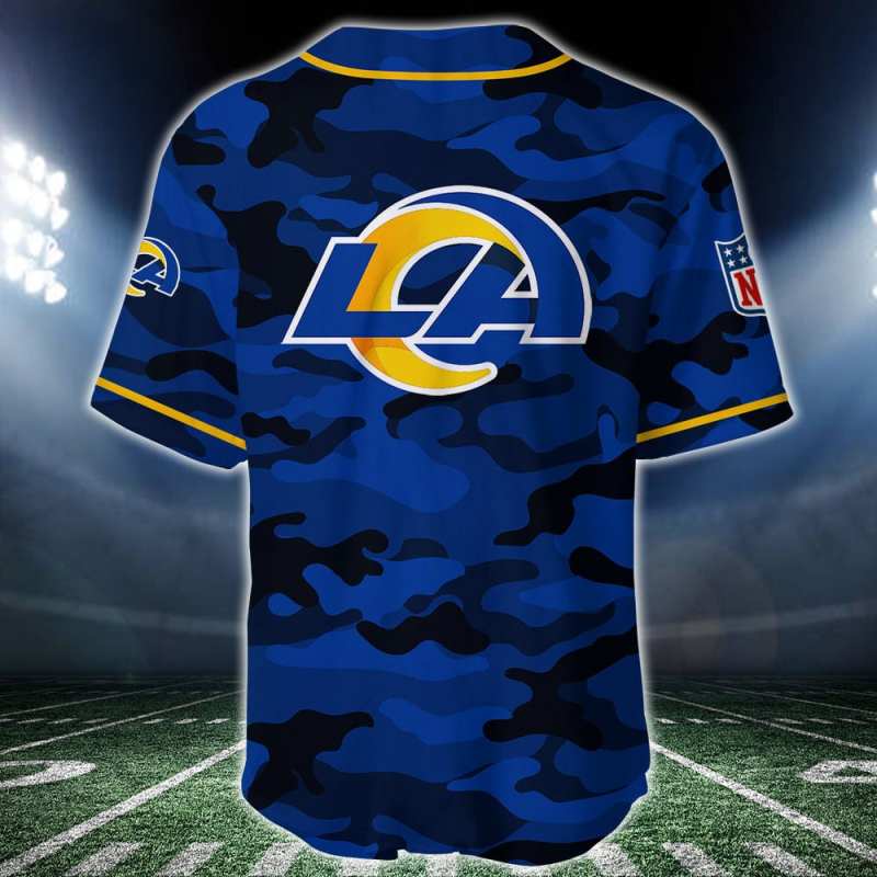 Los Angeles Rams Personalized Baseball Jersey - Back View