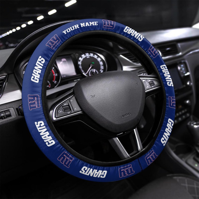 New York Giants Personalized 3D Steering Wheel Cover