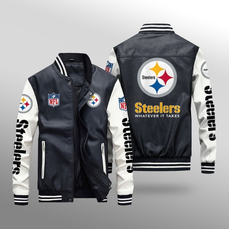 Pittsburgh Steelers Leather Bomber Jacket