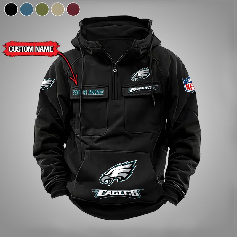 Black Philadelphia Eagles Zip Hoodie