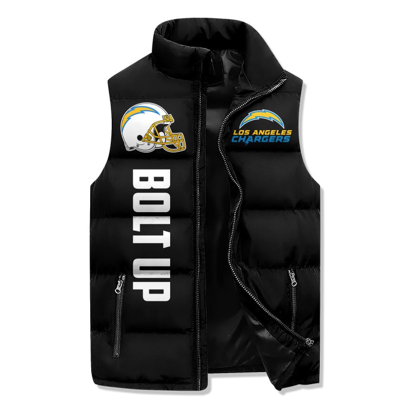 Los Angeles Chargers Premium Sleeveless Puffer Jacket Side View