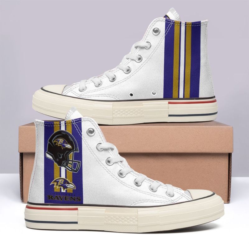 Baltimore Ravens High Top Canvas Shoes 1