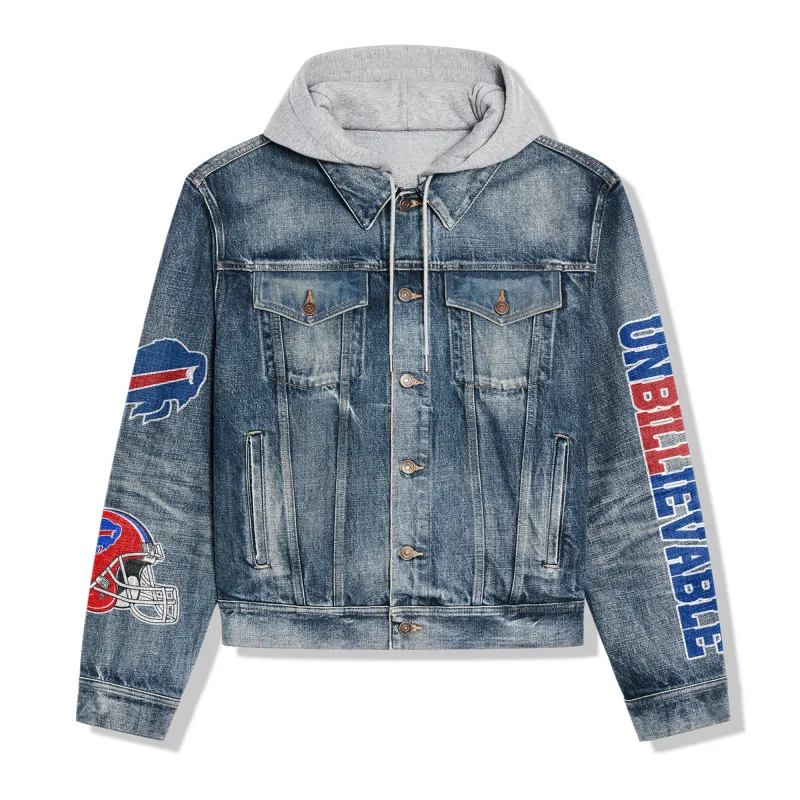 Buffalo Bills Stylish Hooded Denim Jacket